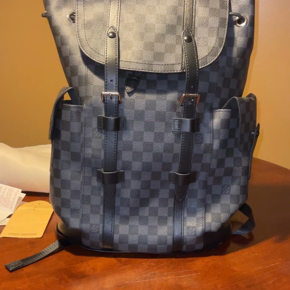 Checkered Black Backpack
